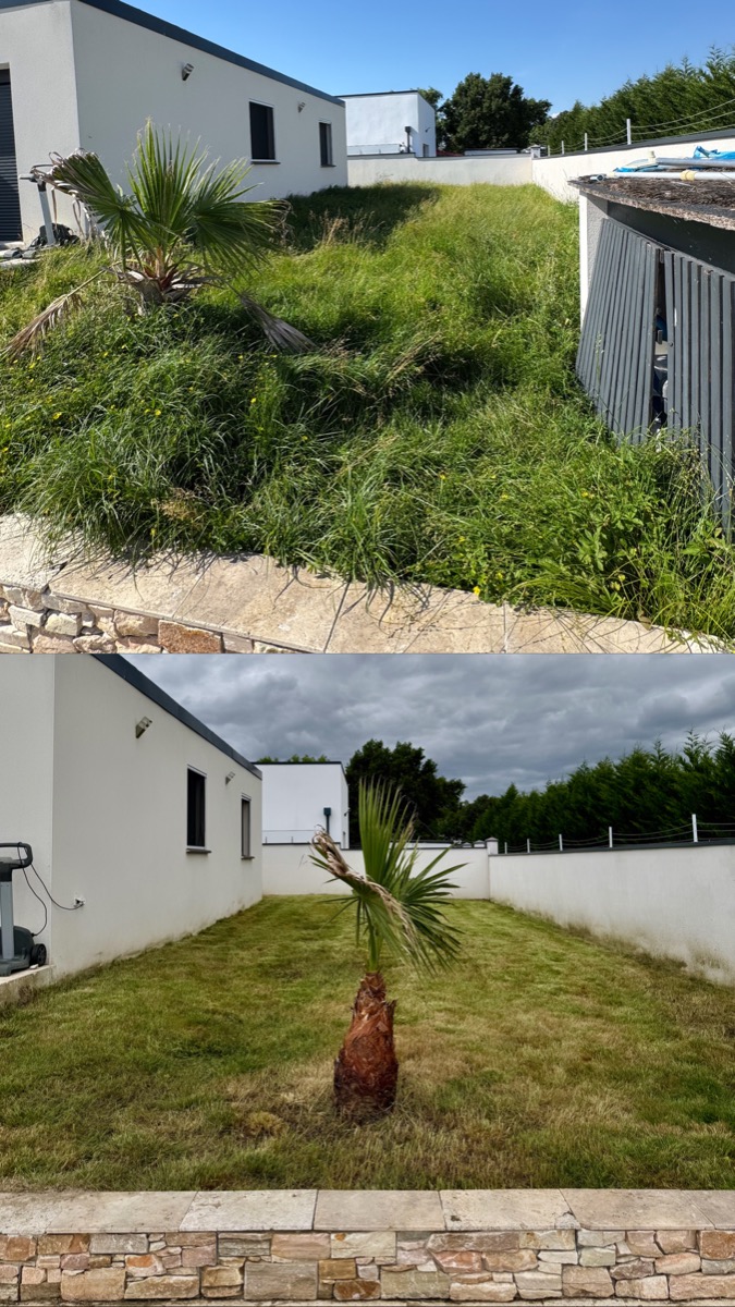 Chantier d'entretien de jardin réalisé par ORC JARDIN MONTAUBAN, paysagiste, près de Montauban